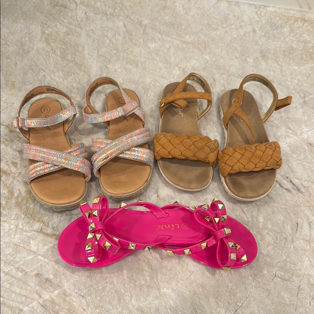 Pink Studded Kids Sandals